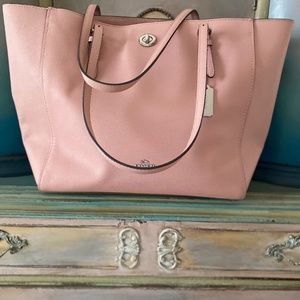 Pink Leather Coach Tote, Handbag